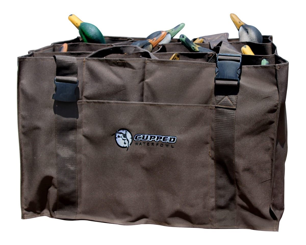 Cupped Waterfowl 12 Slot Duck Decoy Bag, Camo Hunting with Individual for a