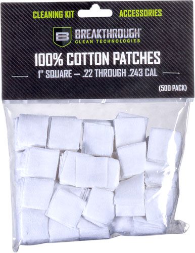 Breakthrough Clean Square Cotton Patches- 1in X .22-.243 CAL (200 Pack) view 2