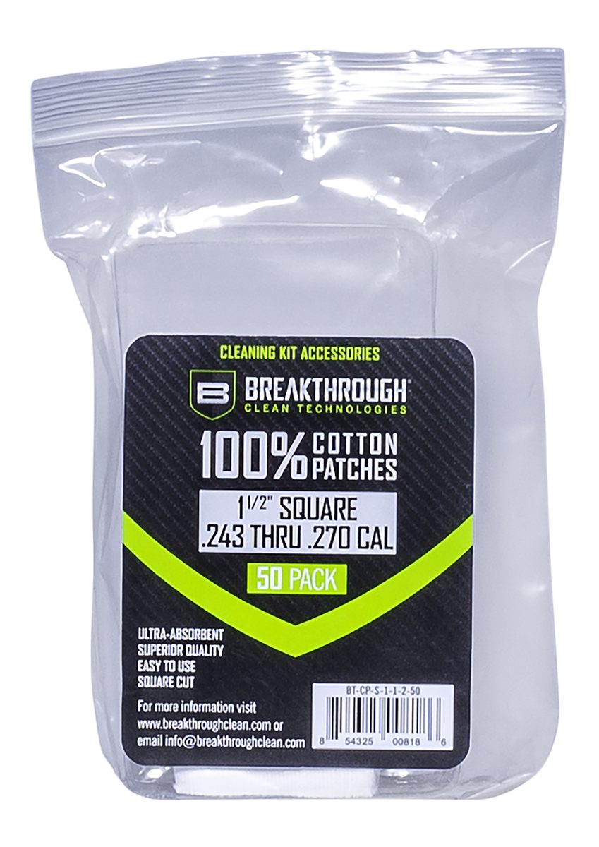 Breakthrough Clean BTCPS11250 Square Patches 243/270 Cal 1.5in 50 pieces