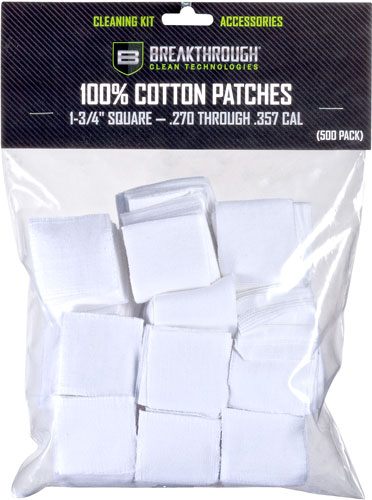 Breakthrough Clean Square Cotton Patches- 1-3/4in X .270-.357 CAL (50 Pack) view 2