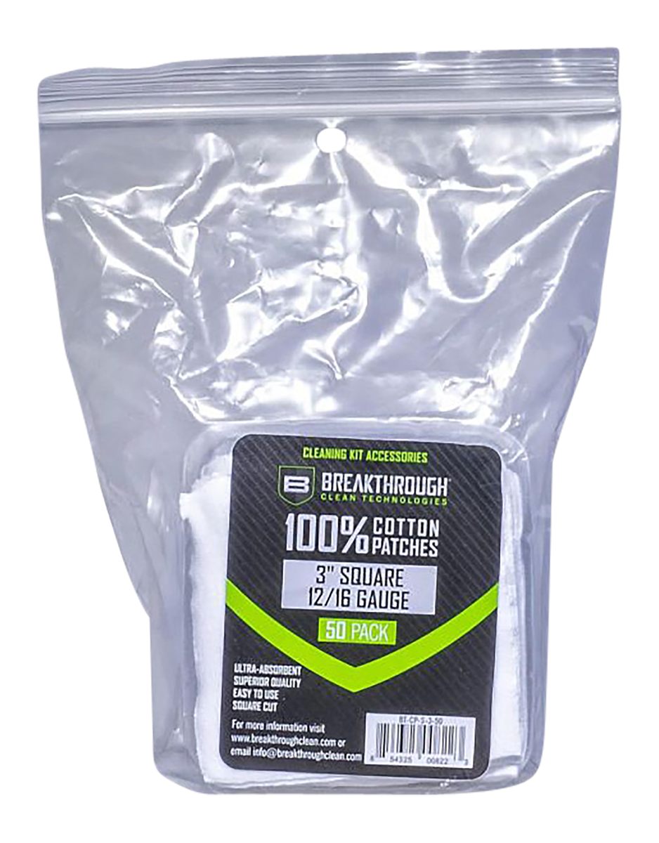 Breakthrough Clean BTCPS350 Square Patches 100% Cotton 50 Pack For 12-16 Gu
