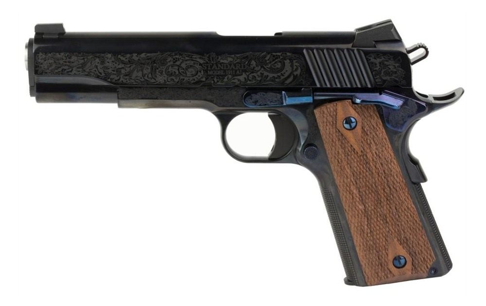 Standard Mfg 1911 Handgun .45 ACP 7rd Magazine 5in Barrel Black and Royal B view 2