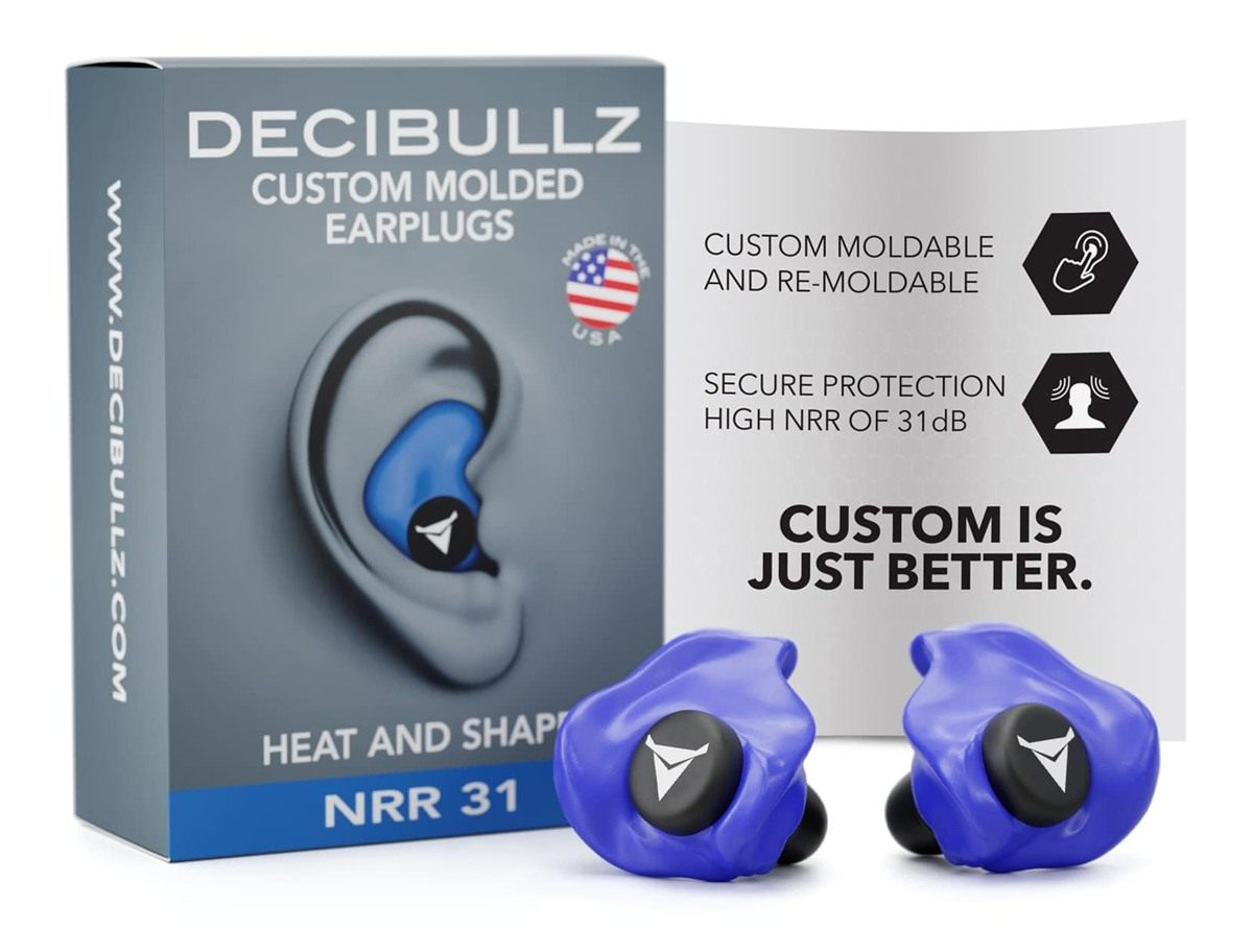Decibullz Custom Molded Earplugs, 31dB Highest NRR, Comfortable Hearing Pro