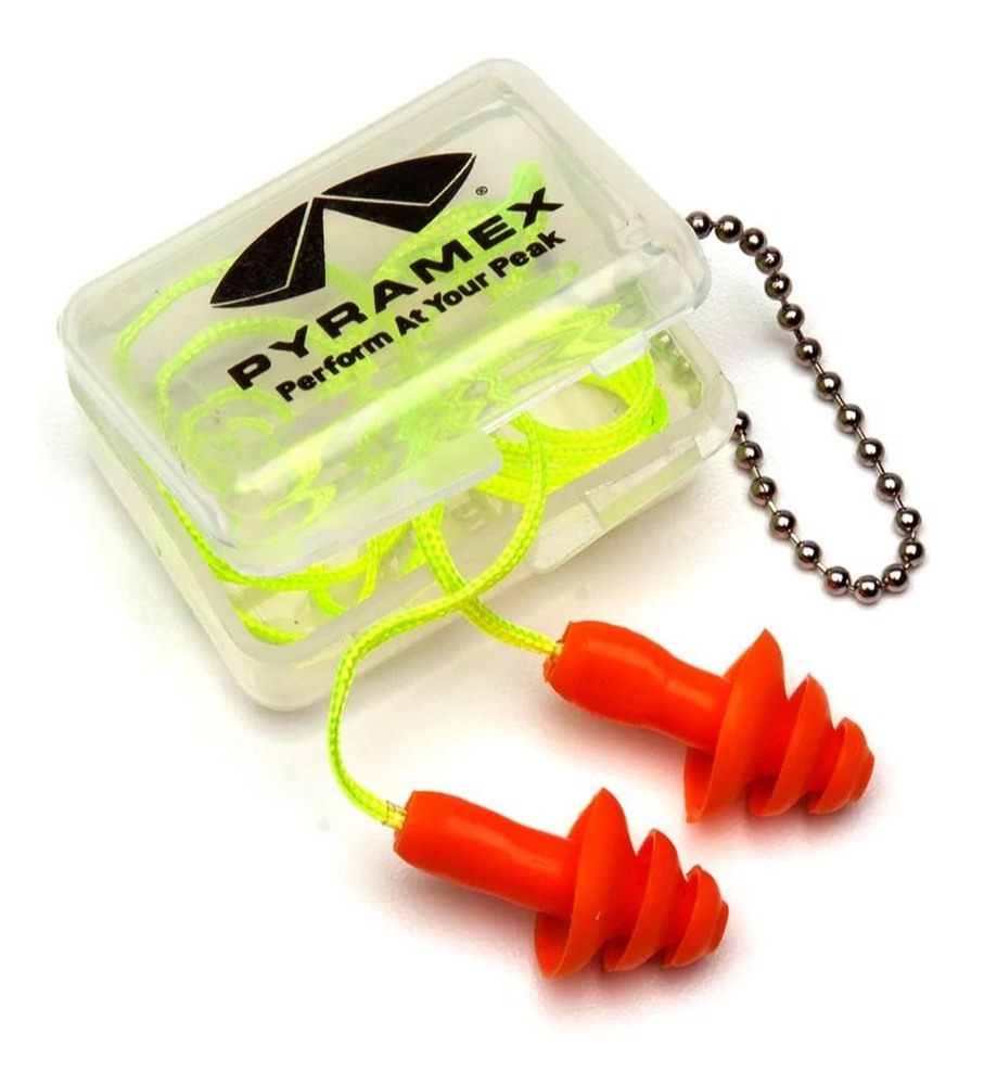 Pyramex Safety Reusable Earplugs in Plastic Case 25dB Orange 1/pair