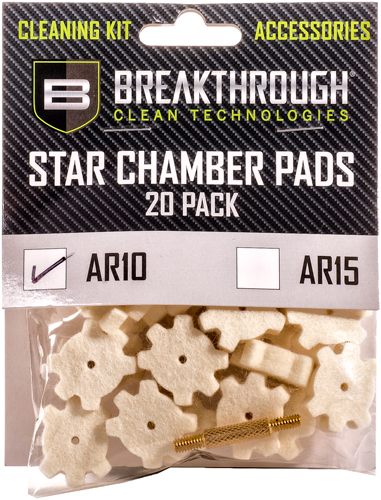 Breakthrough Clean AR-10 Star Chamber PAD 20 PK W/ 8-32 Adtr
