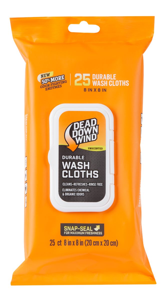 Dead Down Wind Durable Wash Cloth W/Snap Lid Closure (25 Ct) - Scent Elimin