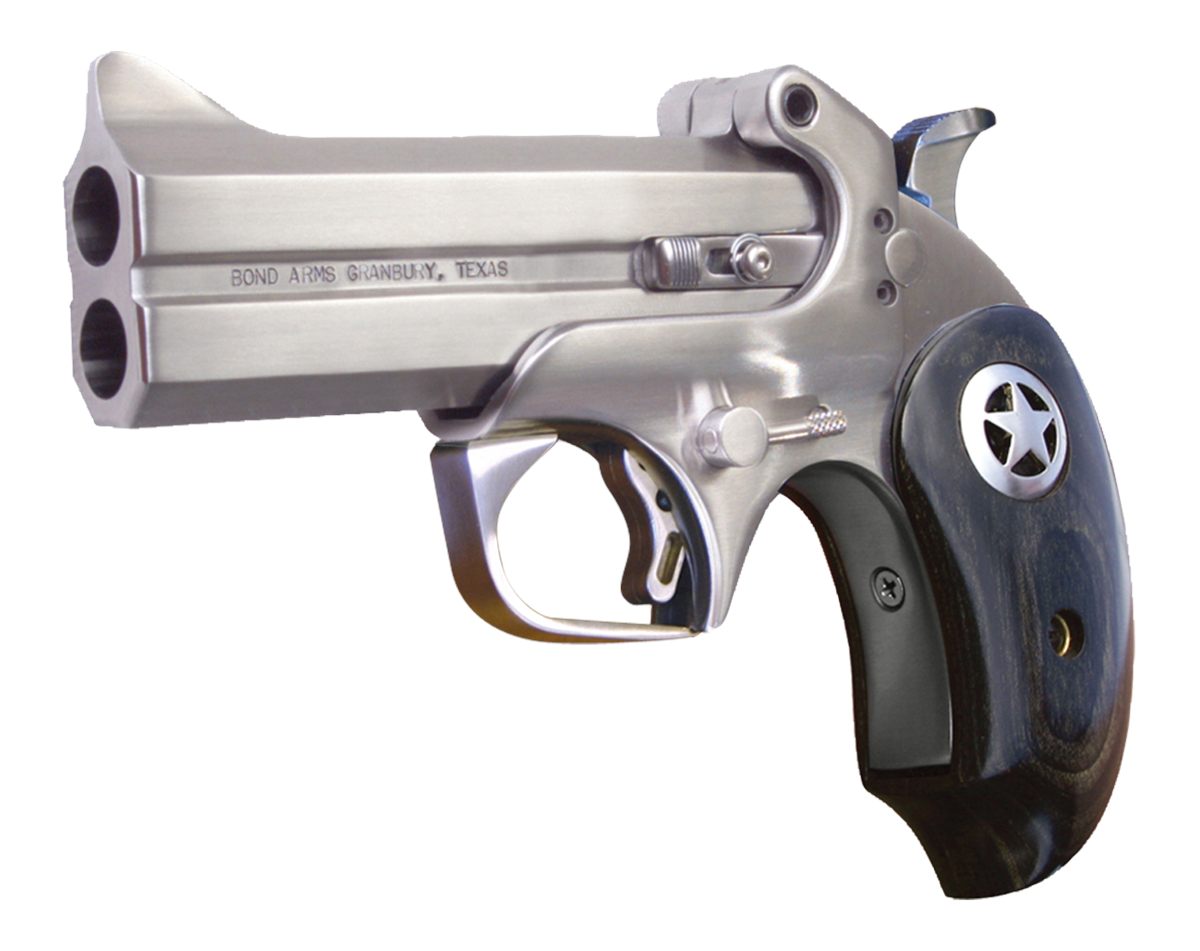 Bond Arms BARII Ranger II  38 Special,357 Mag 2rd 4.25" Stainless Barrels & Frame, Automatic Extractors & Rebounding Hammer, Blade Front/Fixed Rear Sights, Black Ash Grips w/Integrated Texas Ranger St