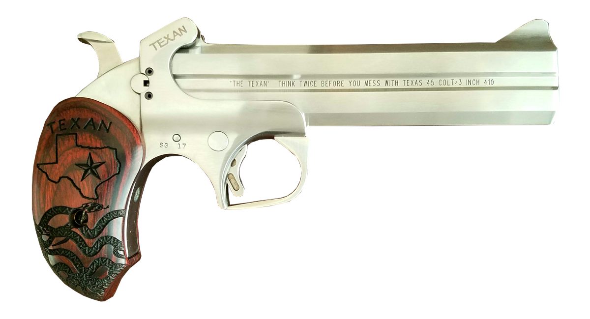 Bond Arms BATX Texan Derringer Single 45 Colt (LC)/410 Gauge 2rd, 6in Stain