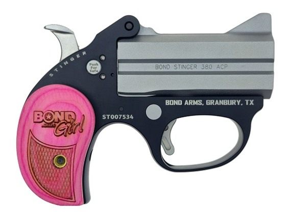 Bond Arms Girl Stinger 380ACP 3in BBL Stainless Pind Wood GRP view 2