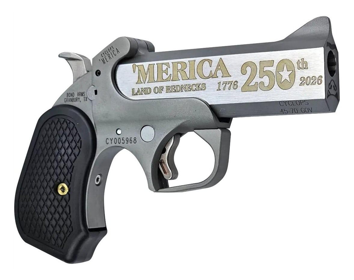 Bond Arms BACY-250TH-45-70 Cyclops 'Merica Gov 1 Shot 4.25in Rough Matte Ba