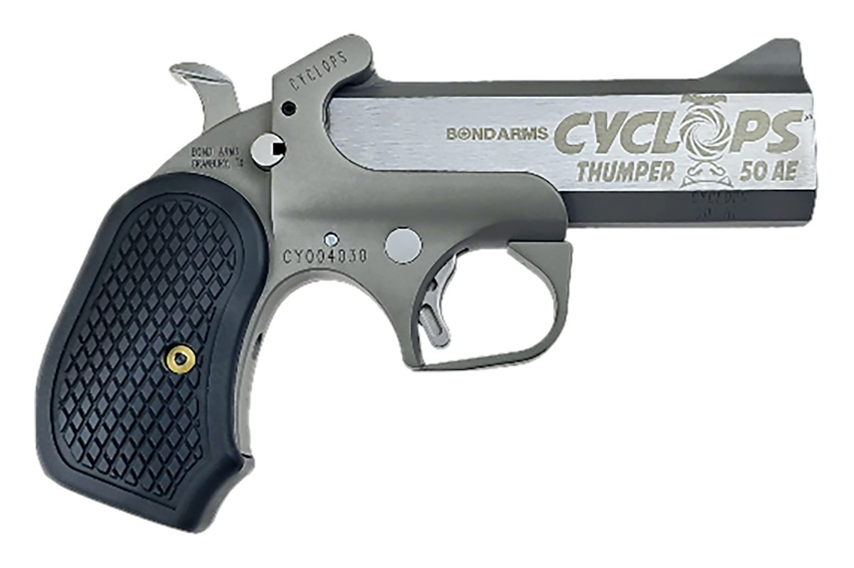 Bond Arms BACY Cyclops Thumper 50 AE 1 Shot 4.25in Black/SS Stainless Steel