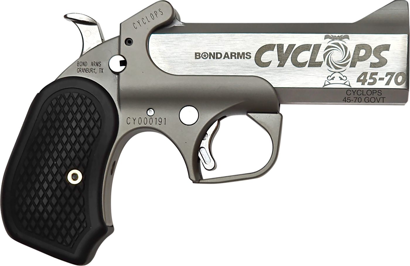 Bond Arms BACY Cyclops 45-70 Gov 1rd Shot 4.25in Stainless Steel Barrel Mat