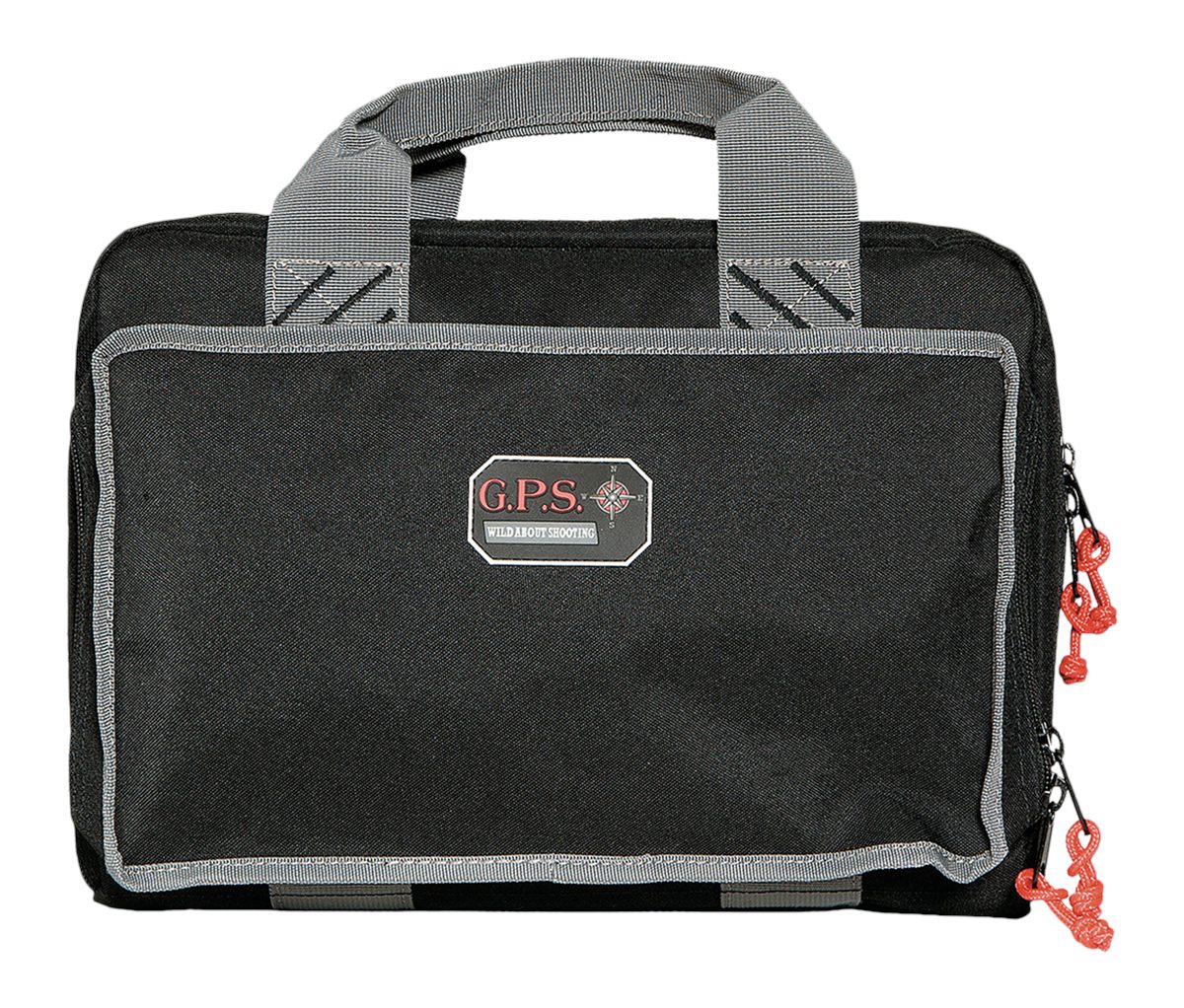 GPS G-Outdoors Quad Pistol Range Bag with Magazine Storage Dump Cups-Black