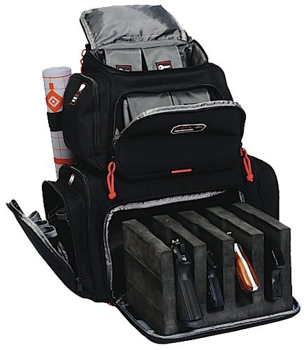 G Outdoors GPS Bags 1711BP Handgunner Black 1000D Nylon Holds 4 Handguns