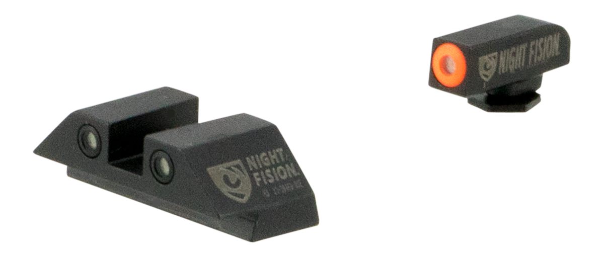 Night Fision GLK001003OGW Tritium Sights For Glock Green Orange Outline Fro