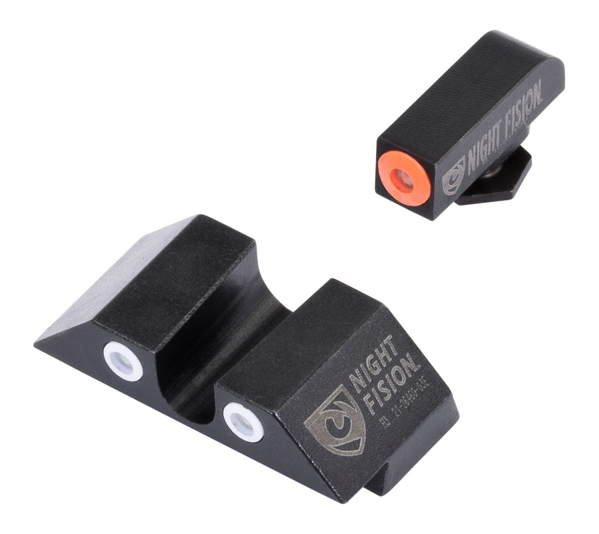 Night Fision GLK001007OGW Tritium Sights For Glock Green Orange Outline Fro
