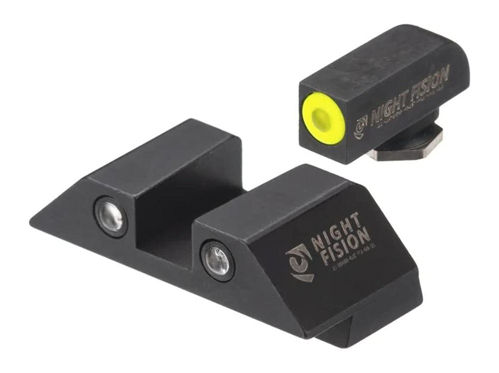 Night Fision Tritium Sight Set Compatible with Glock 42/43/43X, Yellow Fron