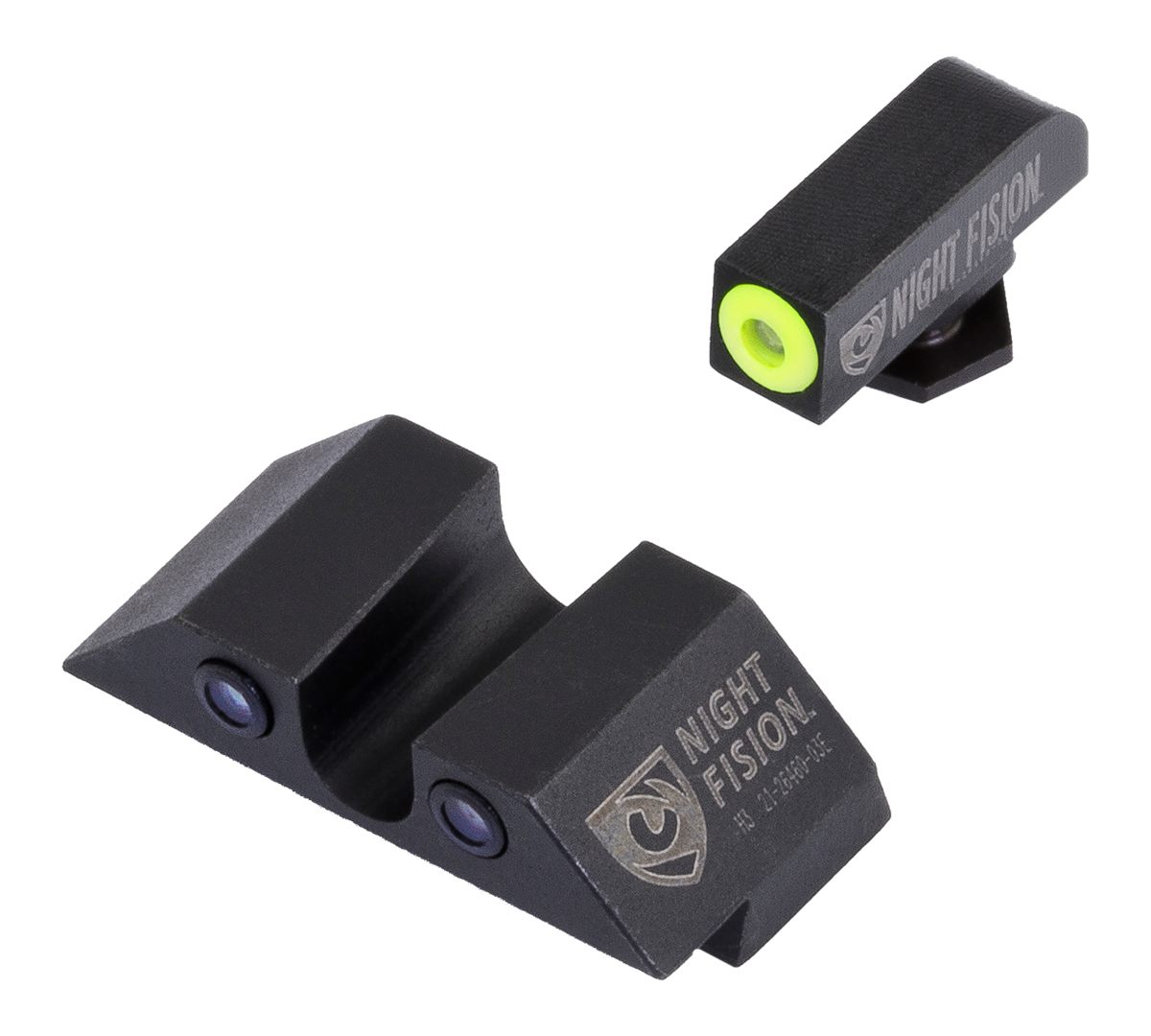 Night Fision Tritium Sight Set Compatible with Glock 42/43/43X, Yellow Fron