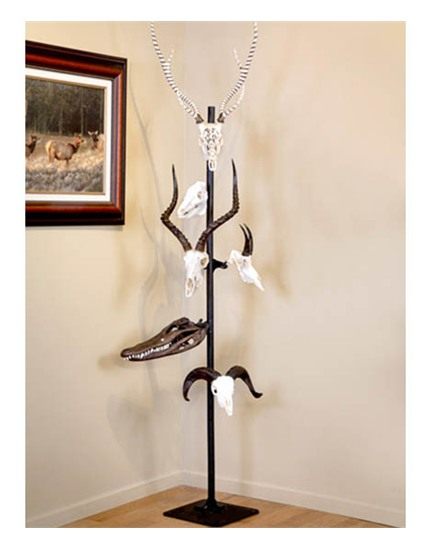 SKULL HOOKER TROPHY TREE W/ 5 BRACKETS CUSTOMIZABLE DISPLAY view 2