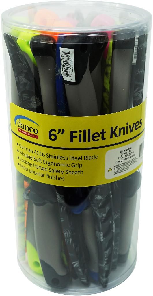 DANCO TOURNAMENT 6" FILLET KNIFE DISPLAY 24pc PDQ W/SHEATH