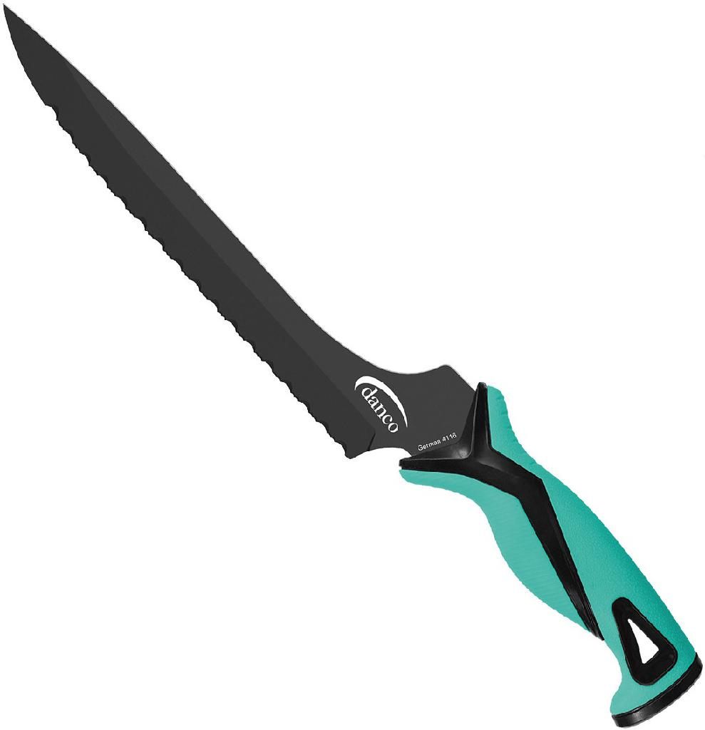 Danco PRO Series 9in Serrated Knife Seafm Stainless Steel W/Nylon Sheath