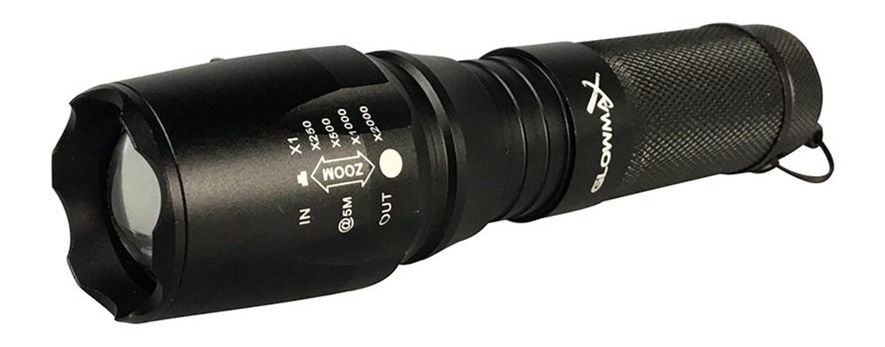 Glowmax 900 Lumen Zoom Flashlight, Telescoping Lens, 7 Functions by