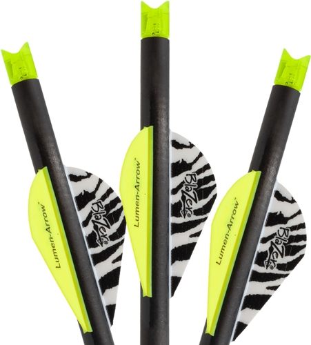 Lumenok Xbow Arrow 20in Carbon GRN Lighted Crescent Nock 3PK