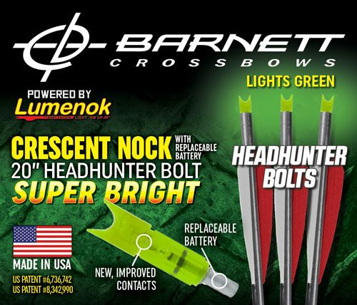 Lumenok Xbow Arrow 20in Barnett Headhunter Green Crescent 3PK