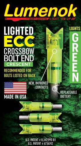 LUMENOK LIGHTED NOCK XBOW GRN CRESCENT EASTON CARBON 3PK view 2