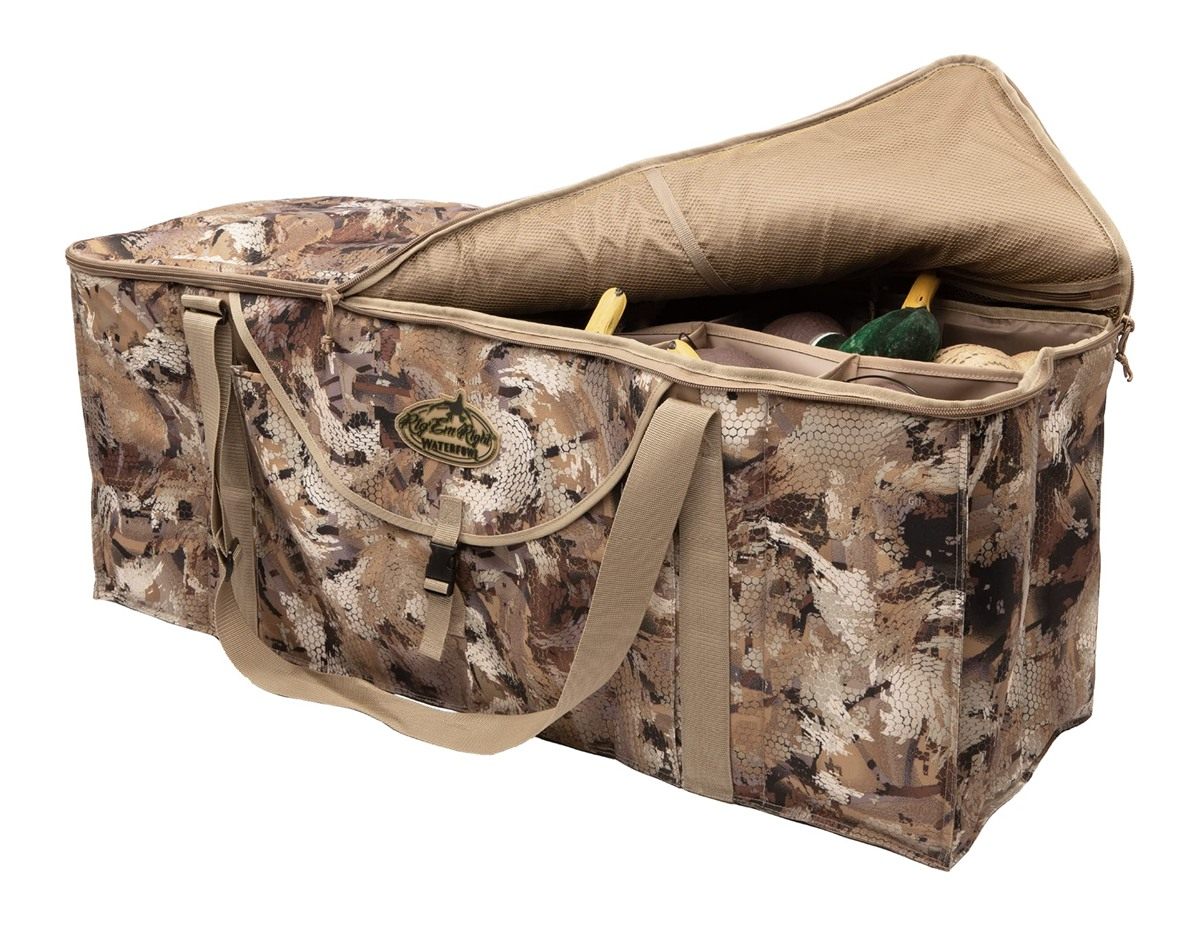 Rig Em Waterfowl 12-Slot Deluxe Duck Decoy Hunting Bag with Padded Protecti