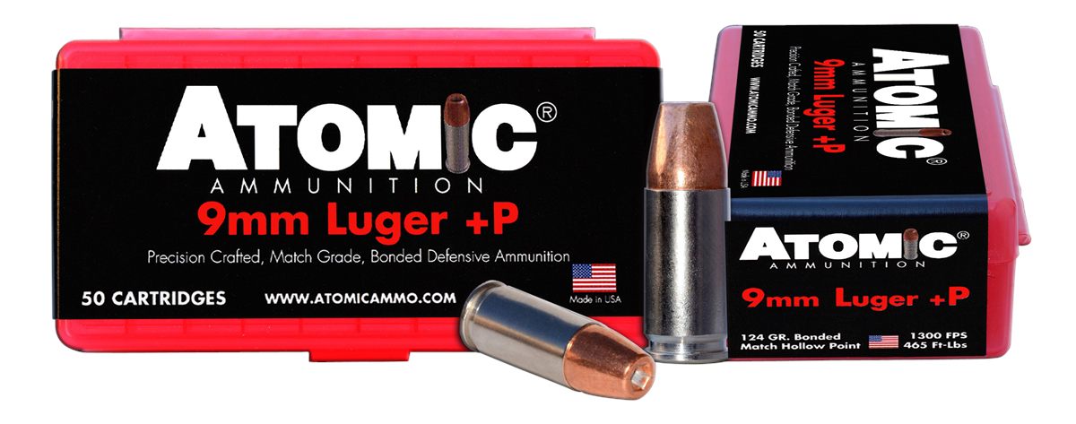 Atomic Ammunition 00409 Pistol Precision Craft 9mmLuger +P 124gr Bonded Mat