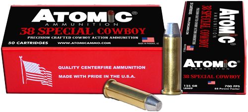 Atomic Ammunition Cowboy 38 Special 125GR Lead-Rnfp 50RD 10BX/CS