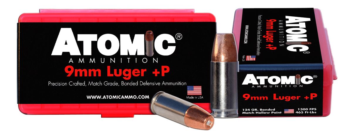 Atomic Ammunition 00454 Match Precision Craft 9mmLuger +P 124gr Bonded Holl