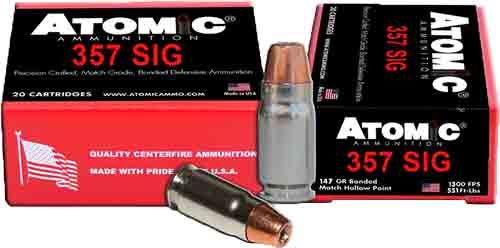 Atomic Ammunition 357 SIG 147GR JHP 20RD 10BX/CS