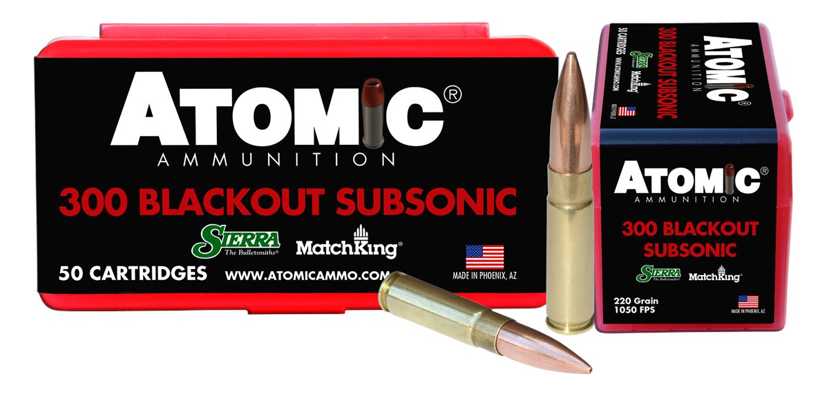 Atomic Ammunition 00465 Rifle Subsonic 300 Blackout 220gr Hollow Point Boat