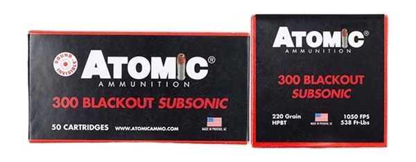 Atomic Ammunition 00465 Rifle Subsonic 300 Blackout 220gr Hollow Point Boat view 2