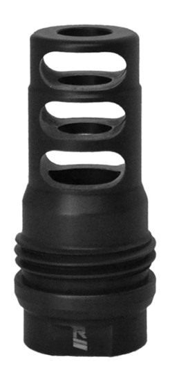 Rugged Suppressor MB001 3 Port Brake Black with 5/8in-24 tpi Threads 2.16in view 3