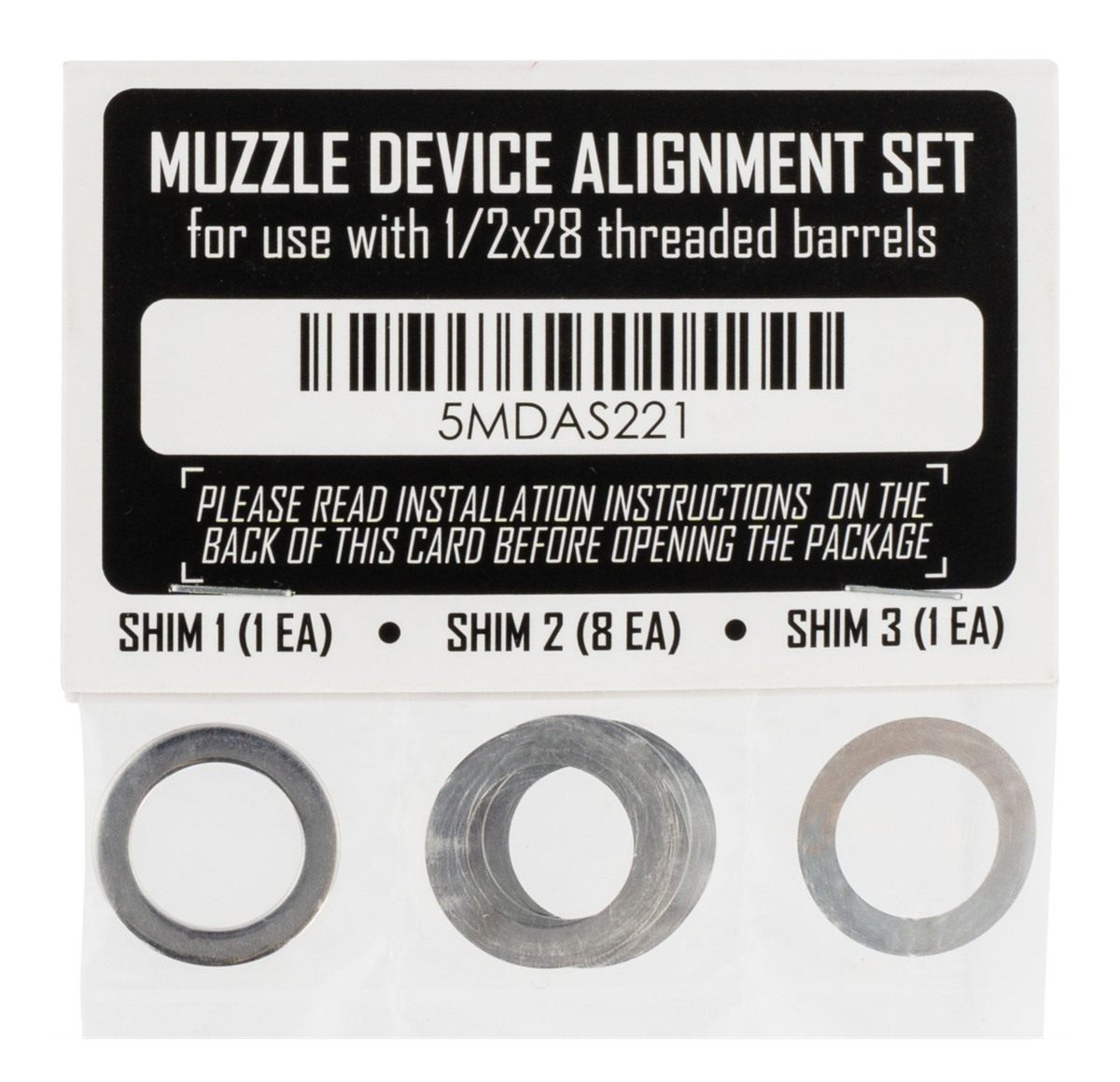 Rugged Suppressors SA001 Shim Kit for 1/2in-28 tpi