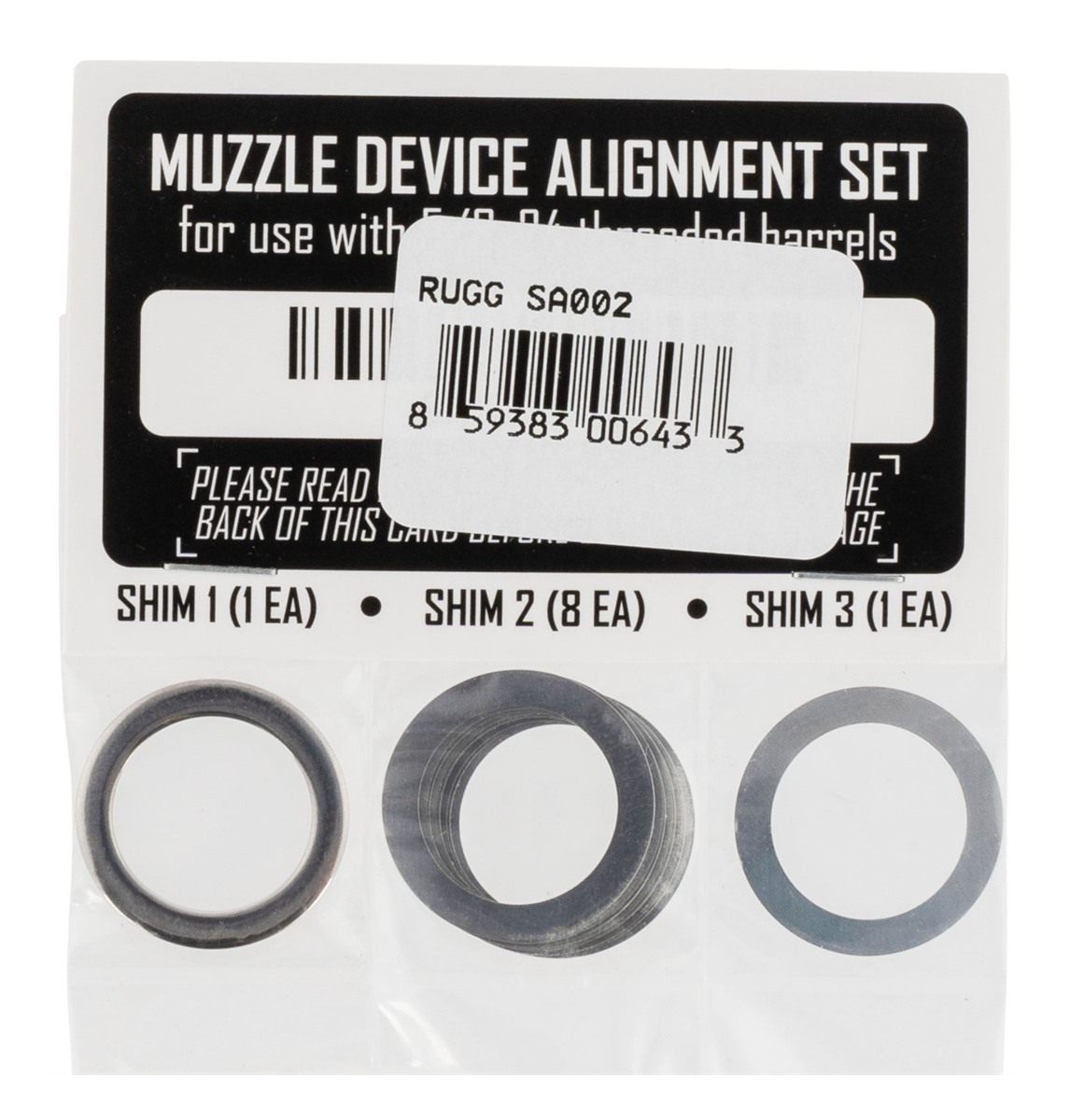 Rugged Suppressors SA002 Shim Kit for 5/8in-24 tpi