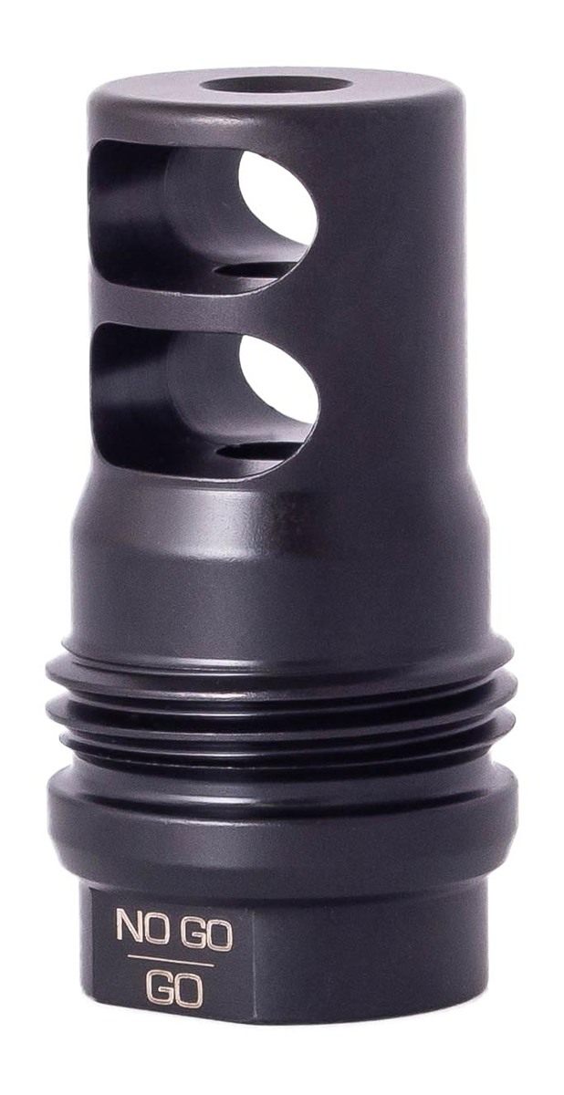 Rugged Suppressor MB010 2 Port Brake Black for 1/2in-28 tpi Threads 2.16in view 2