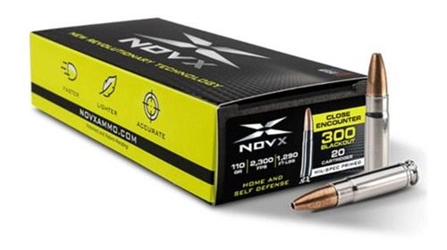 NovX Ammunition Close Encounter Rifle .300 Blackout 110gr Lead Free HP 2300