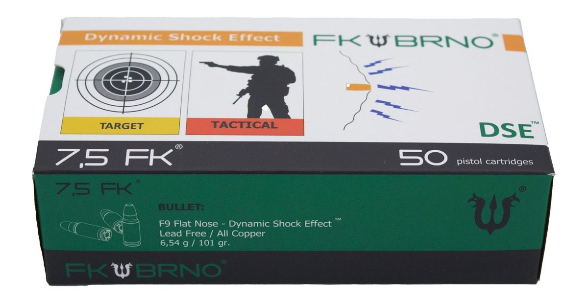 FK Brno F9 Ammunition 7.5 (50/BOX) 101 Grain Solid Copper Monolithic W Flat