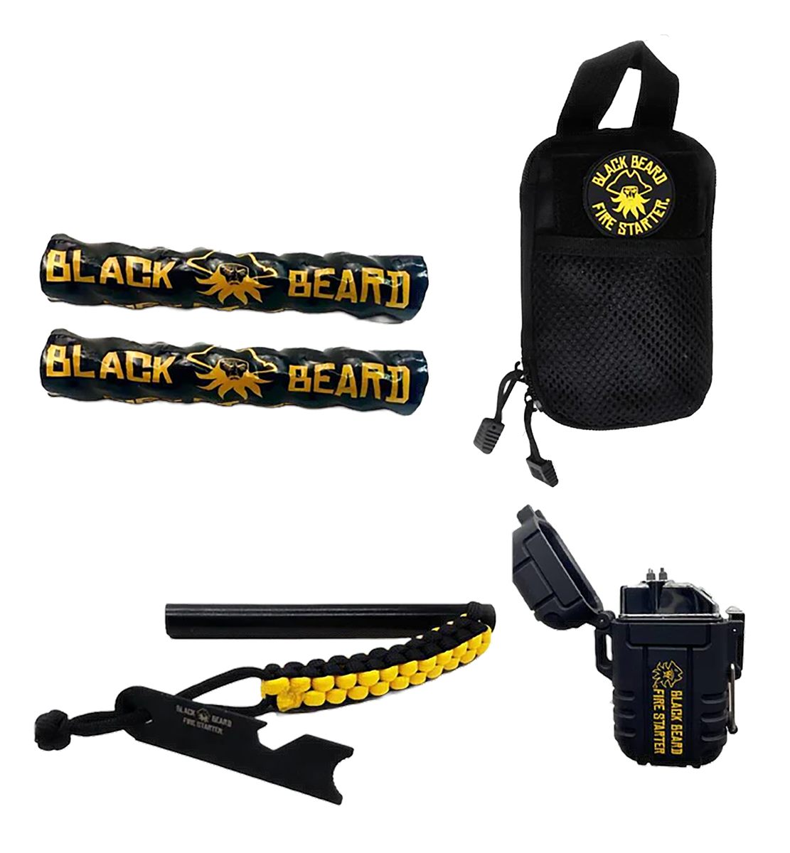 Black Beard Fire Starters SKB Ultimate Kit Includes Ferro Rod/Plasma Arc Li