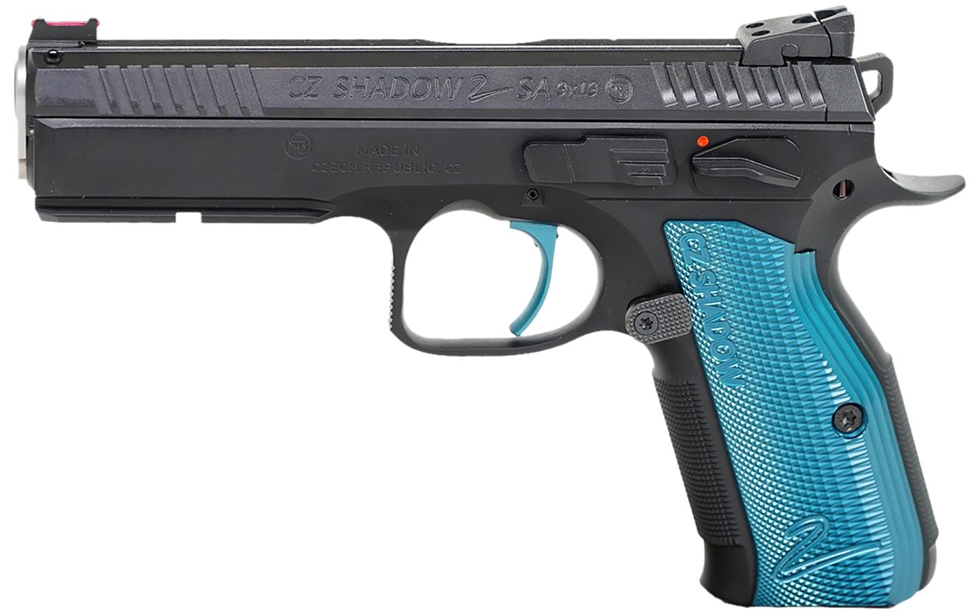 CZ CUSTOM SHADOW 2 ACCU 9MM FS 17-SHOT BLACK POLY BLUE GRIPS