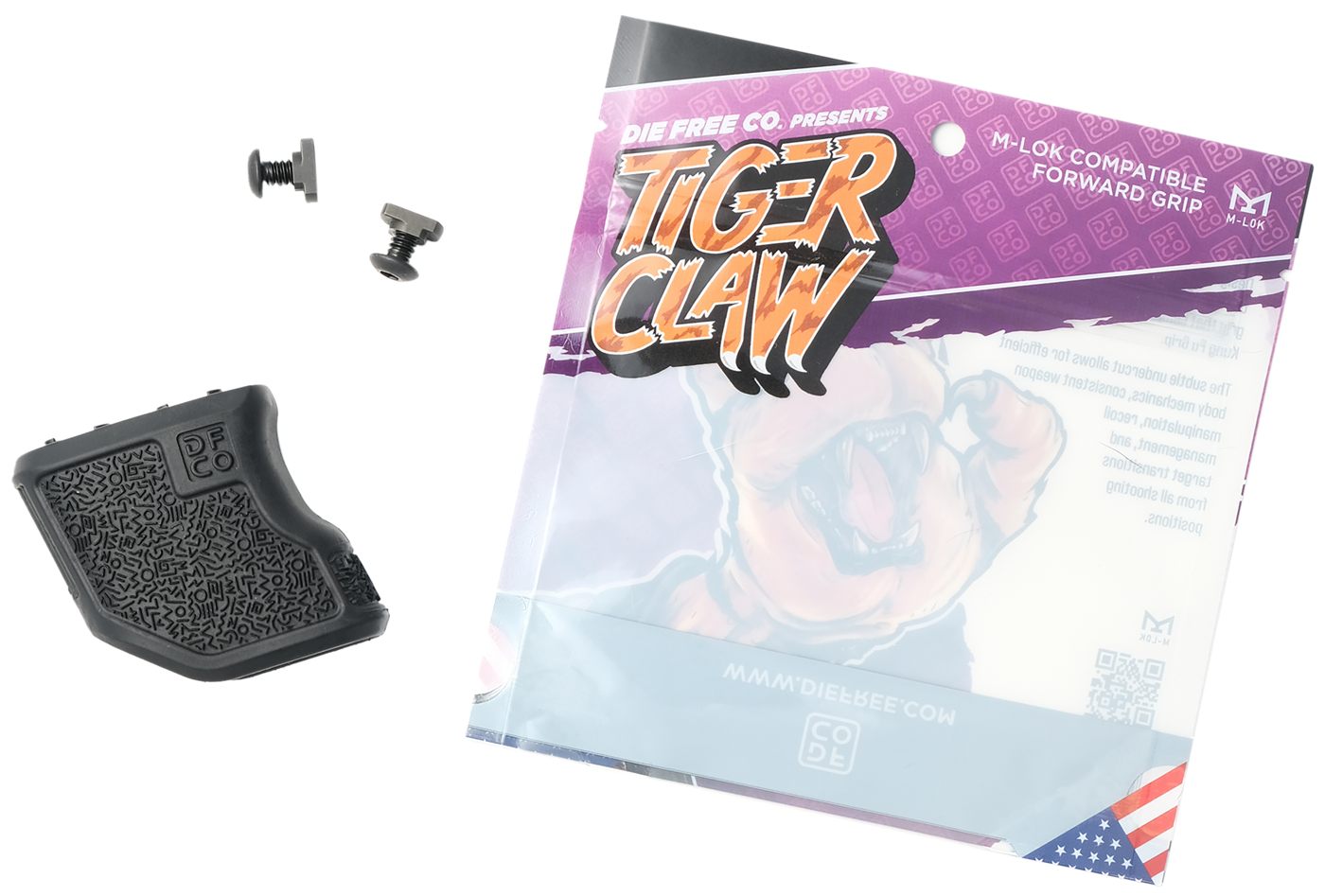 DIE FREE CO TIGER CLAW FORE GRIP 10 DEGREE BLACK M-LOK