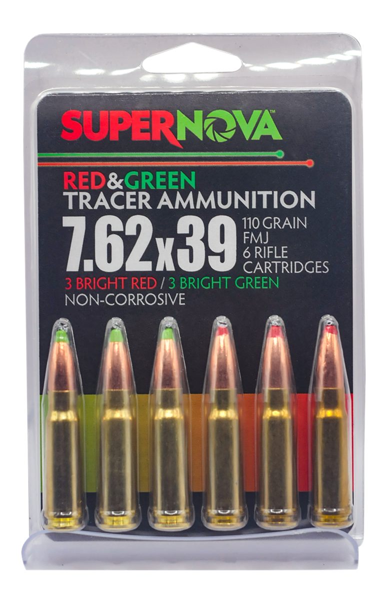 Piney Mountain Ammunition Supernova PMSN762MP Green/Red Tracer 7.62x39mm 11