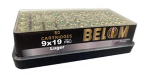 Global Ordnance Belom Handgun Ammunition 9mm 124gr FMJ 1115 fps 50/ct view 2