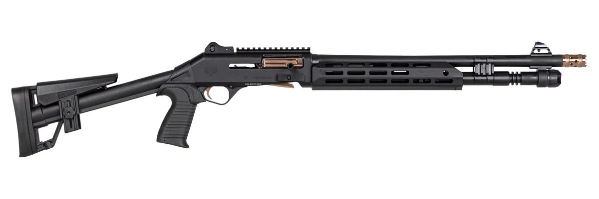 Panzer Arms M4 Speed PRO Argo 12G S/A 3in 18.5in BBL, Black W/ Bronze Titan