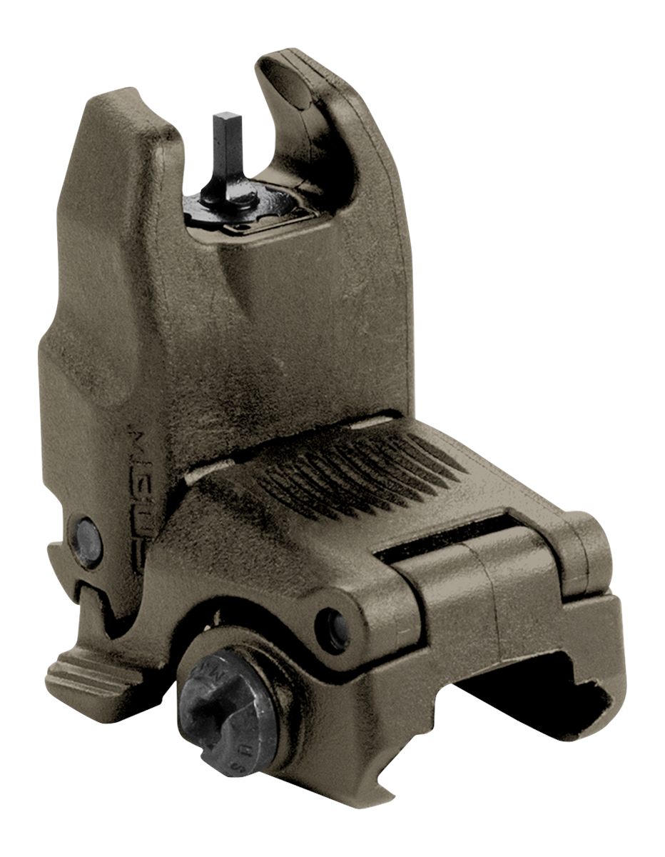 Magpul Mbus Flip-Up Backup Sights, Olive Drab Green, Front view 2