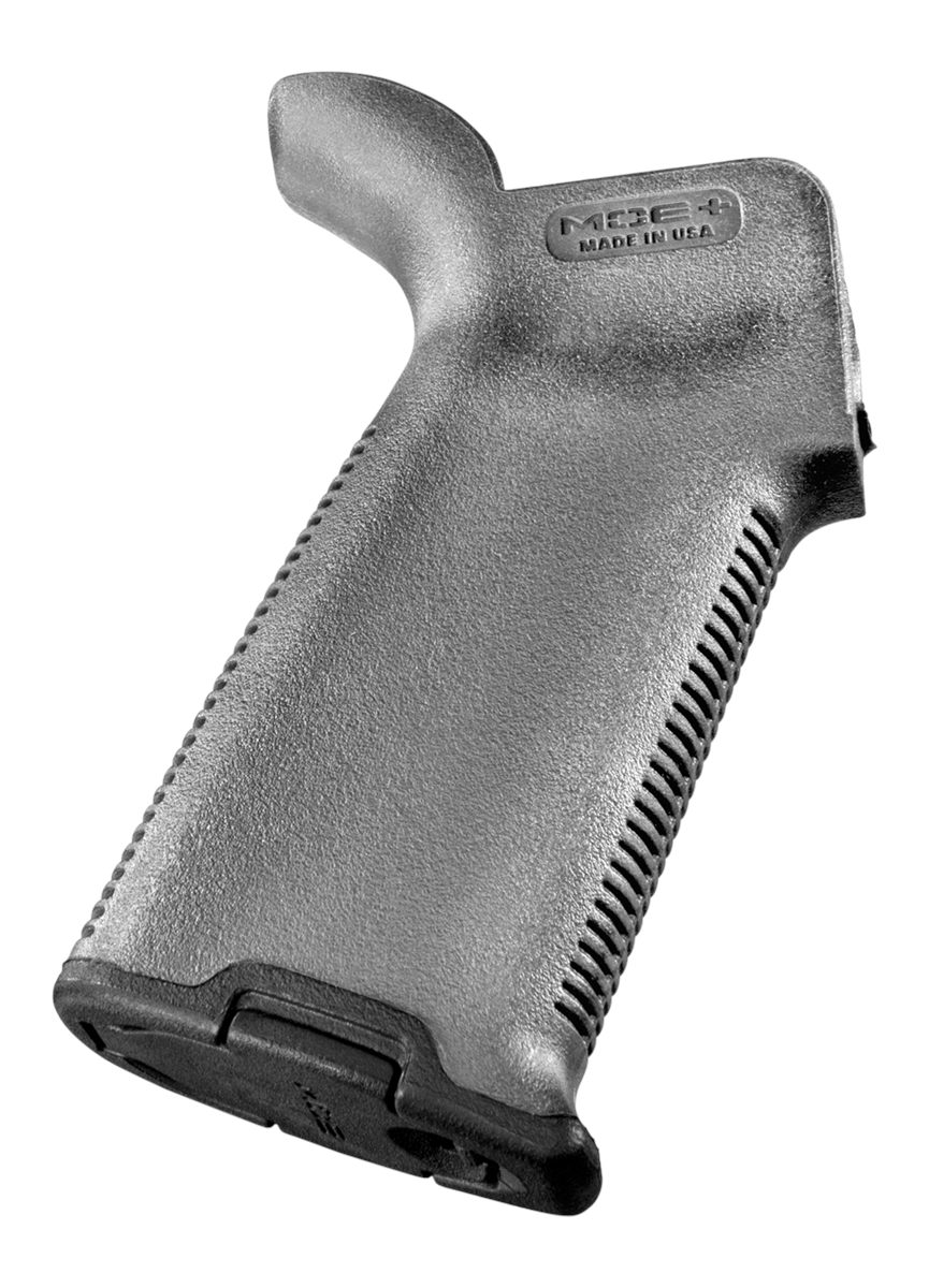Magpul MAG416GRY MOE+ Grip Gray Textured Polymer w/Rubber Overmold, Fits AR